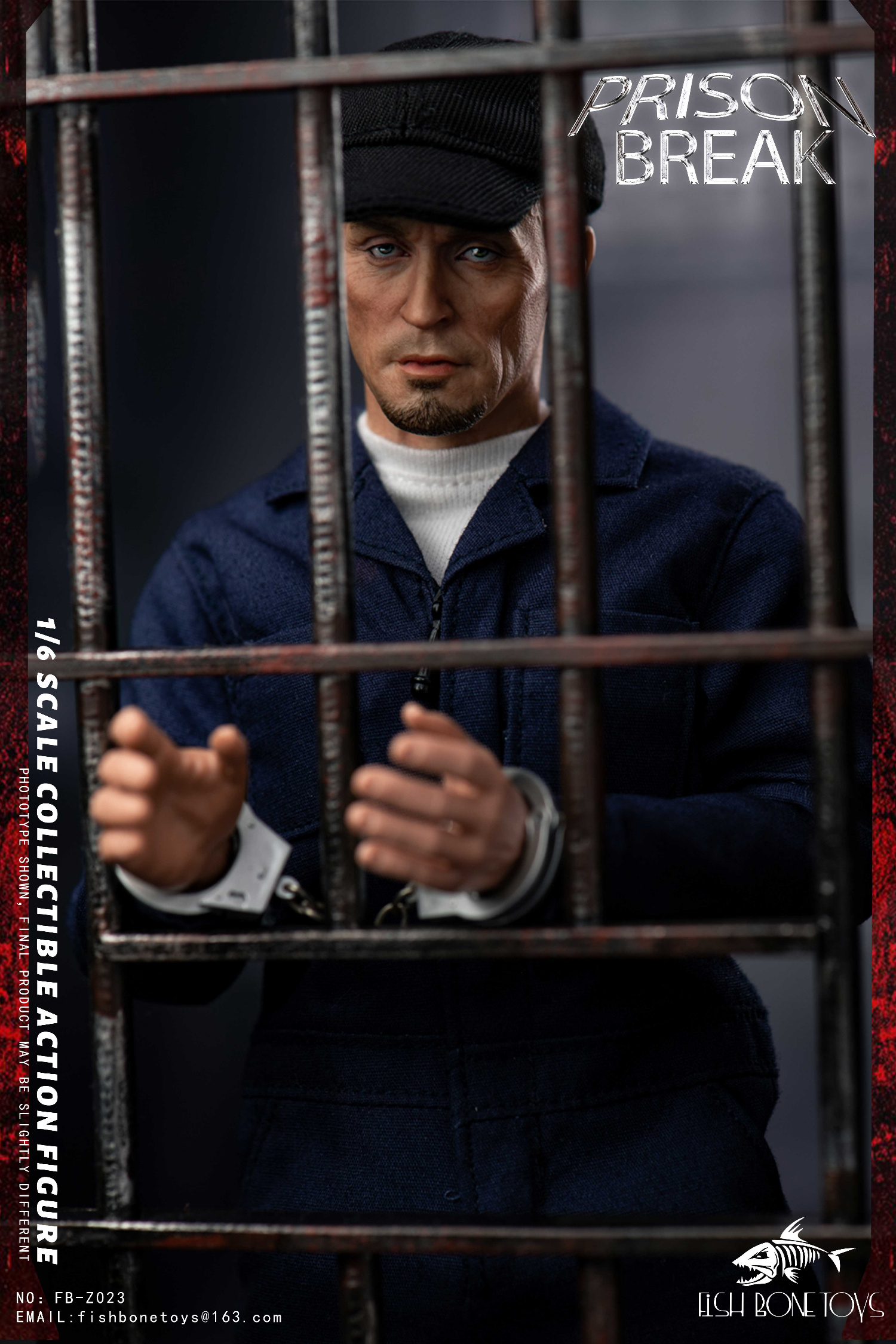 FISH BONETOYS - Prison Break Michael & tbag & Double set & Magnetic Opening and Closing Prison Scene 1/6 scale action figure FB-Z022/23/24/25