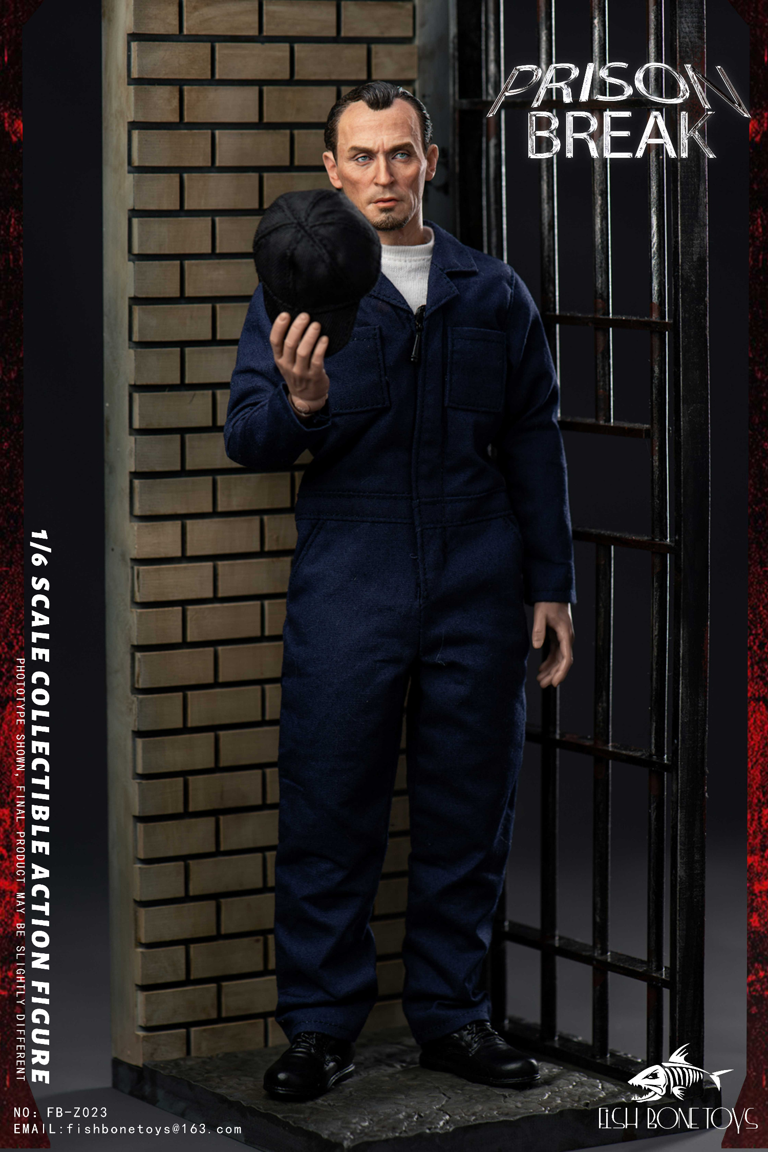 FISH BONETOYS - Prison Break Michael & tbag & Double set & Magnetic Opening and Closing Prison Scene 1/6 scale action figure FB-Z022/23/24/25