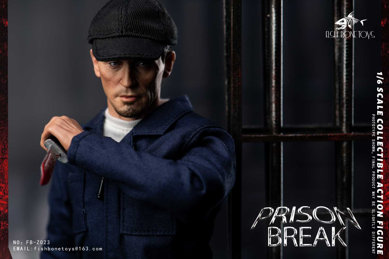 FISH BONETOYS - Prison Break Michael & tbag & Double set & Magnetic Opening and Closing Prison Scene 1/6 scale action figure FB-Z022/23/24/25