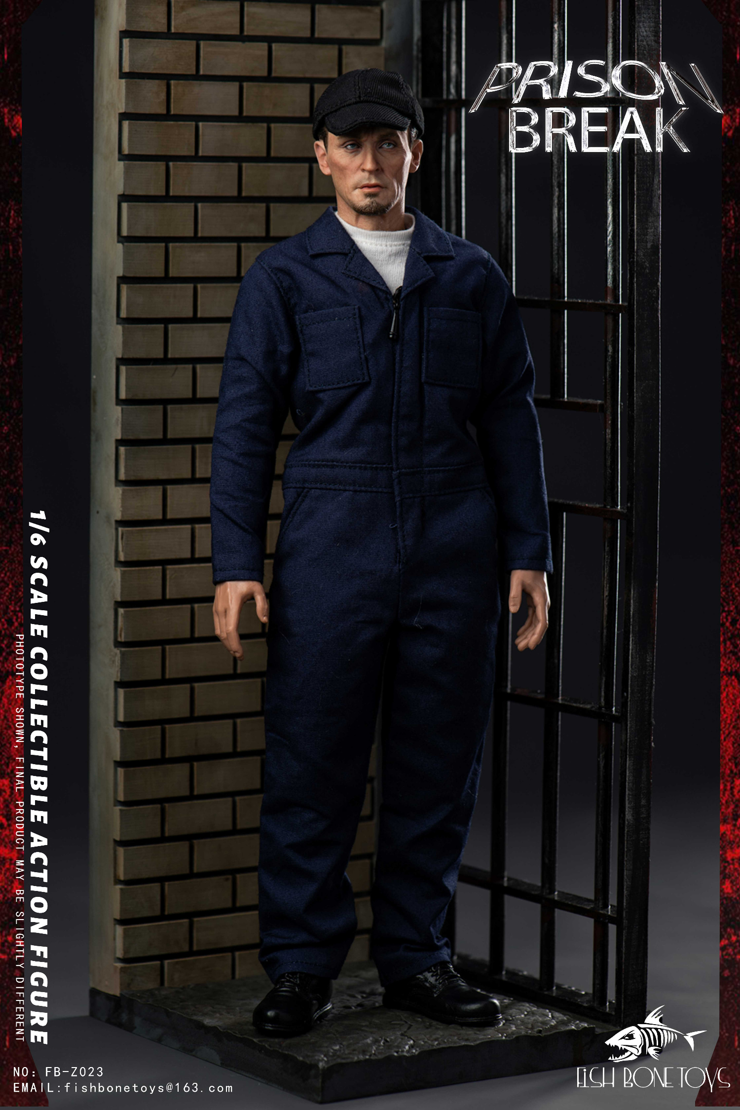 FISH BONETOYS - Prison Break Michael & tbag & Double set & Magnetic Opening and Closing Prison Scene 1/6 scale action figure FB-Z022/23/24/25