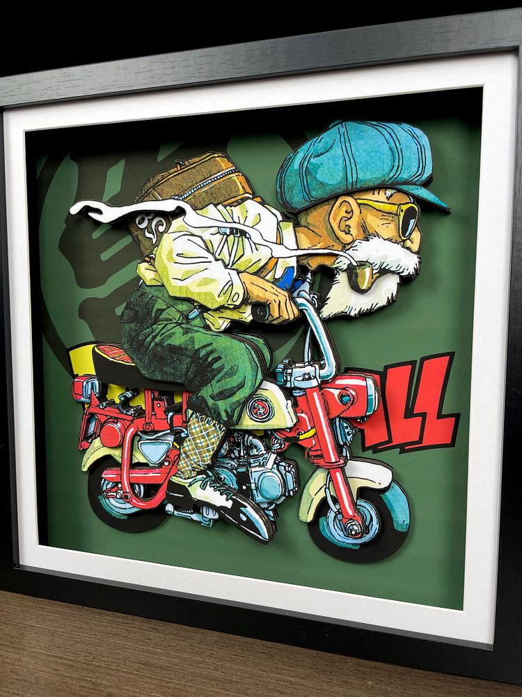 MMJ Studio - Dragon Ball - Decorative Painting of Bicycle Dragon Ball Scene