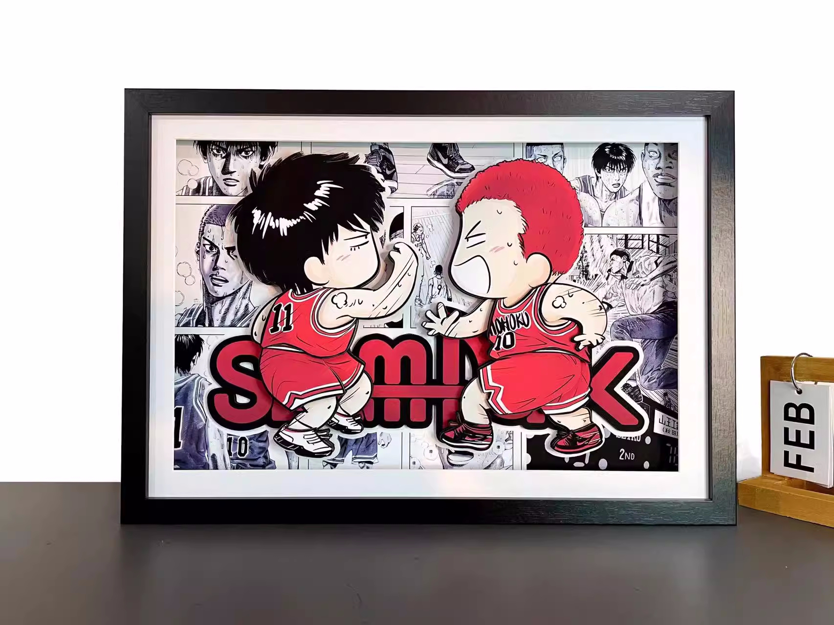 IN-STOCK MOMO Studio Q-version Sakuragi Hanamichi and Rukawa Kaede High-five Moment Century High-five Three-dimensional Painting.-Statue Master