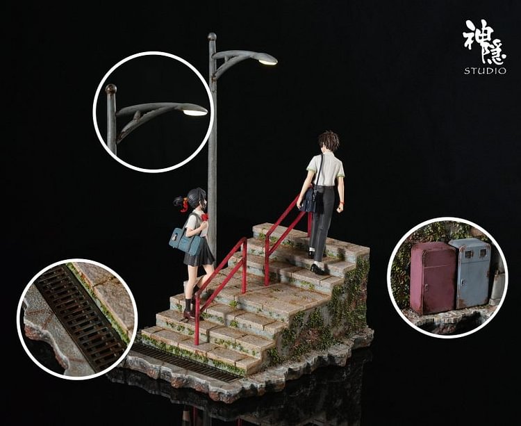 Shen Yin Studio - Your Name Silhouette Moment Series Mitsuha Miyamizu & Taki Tachibana Statue(GK)-Statue Master