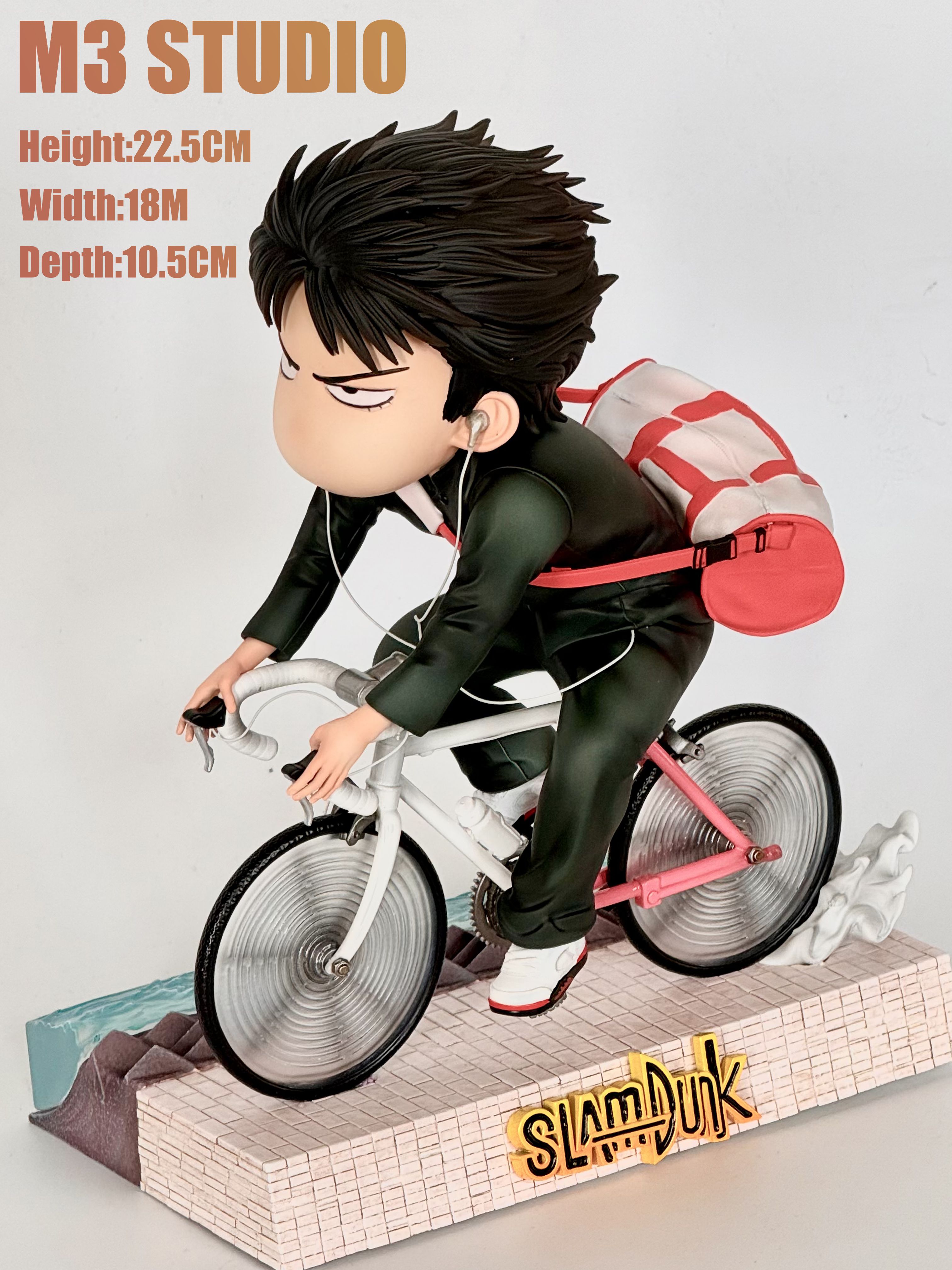 Pre-order M3 Q-version Slam Dunk Himekawa Kaede Bicycle 2.0 School Uniform GK Handmade Statue Model