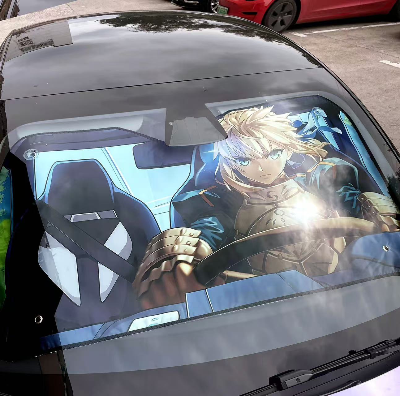 IN-STOCK Thousand Birds Club Saber Fate Night Fate Altria Holy Sword Car Sunshade and Sun Protection