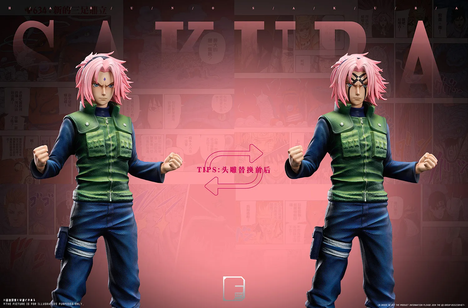 Dream Fly Studio - Team 7 #3 Naruto X #4 Sakura X #5 Sasuke Naruto Statue