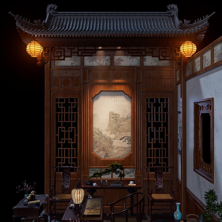 Wei Guan Zhen Mu Studio - Original Chinese Ancient Style Scenery - Zhigu Xiaozhai (Licensed) Scene-Statue Master