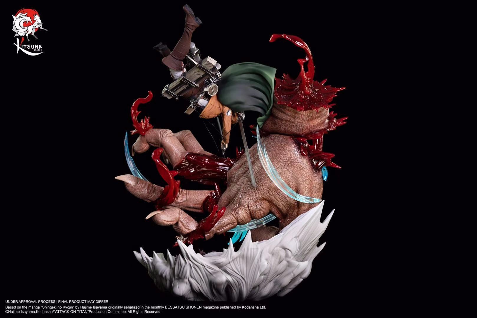 IN-STOCK Kitsune Statue Levi Ackerman VS Bestial Titan GK/Statue