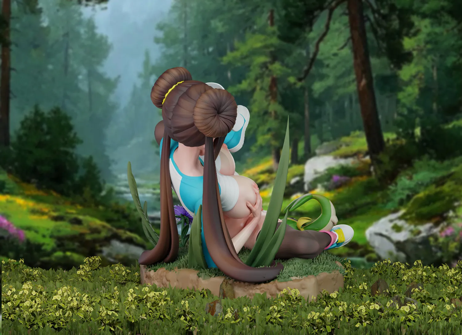 Beast Studio - Rosa X Snivy Pokemon Statue