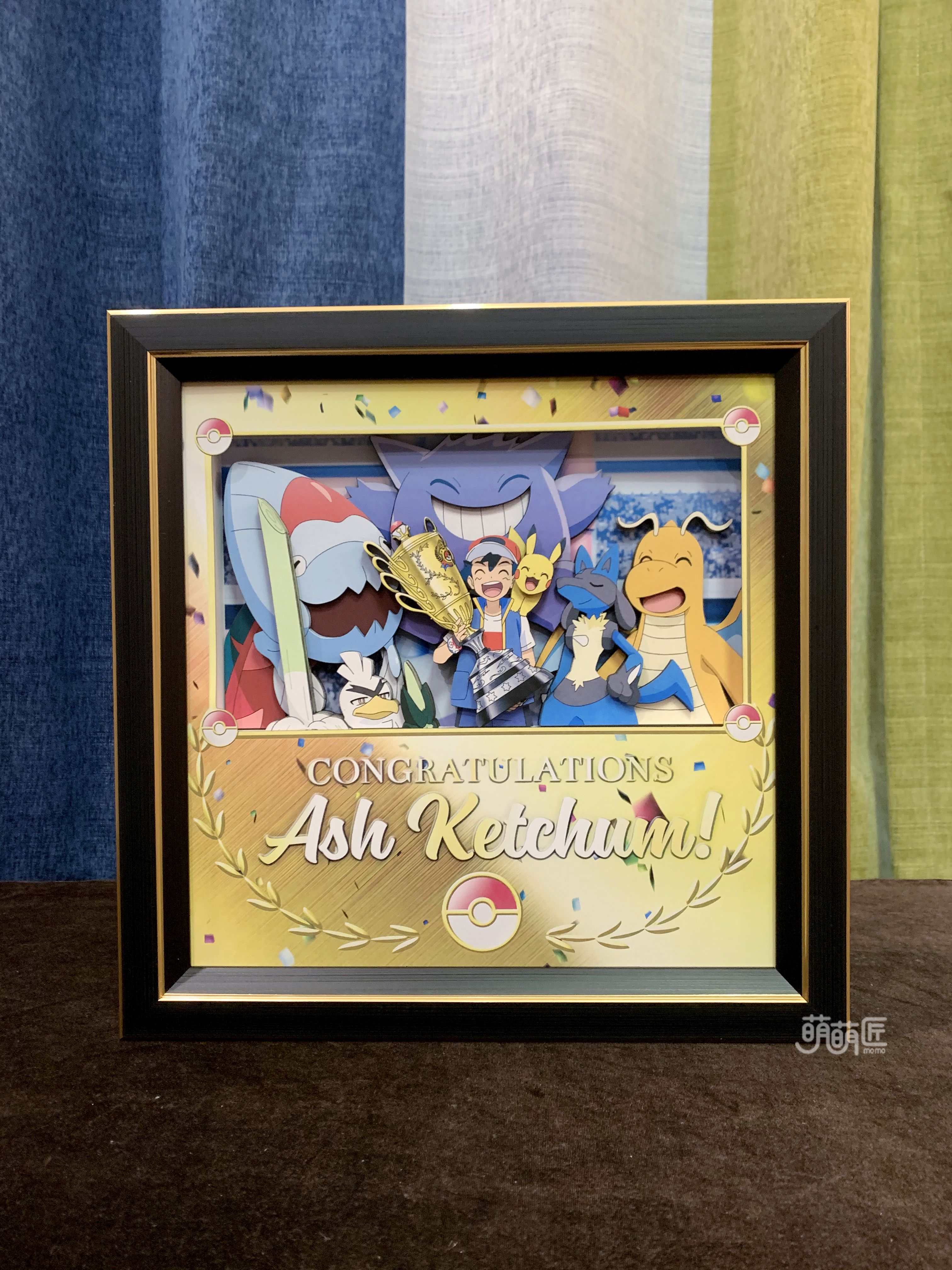 IN-STOCK Momo Studio Xiaozhi Champion Baokemeng Pokemon 3D Animation Stereo Decorative Painting in stock-Statue Master