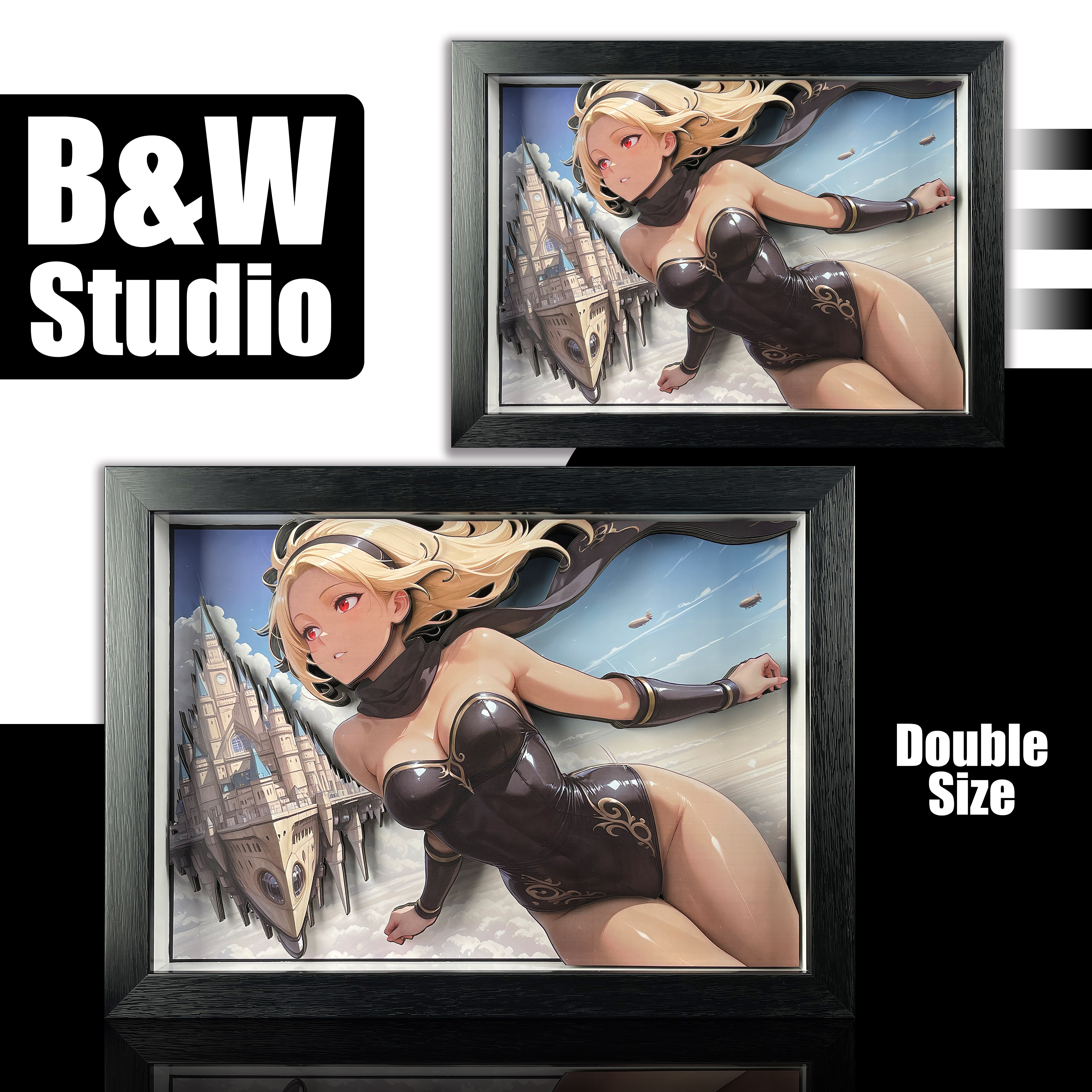 B&W Studio - Gravity Rush Kat 3D Art Panel KKRD-016 & KKRDSlim-016 Painting Scene