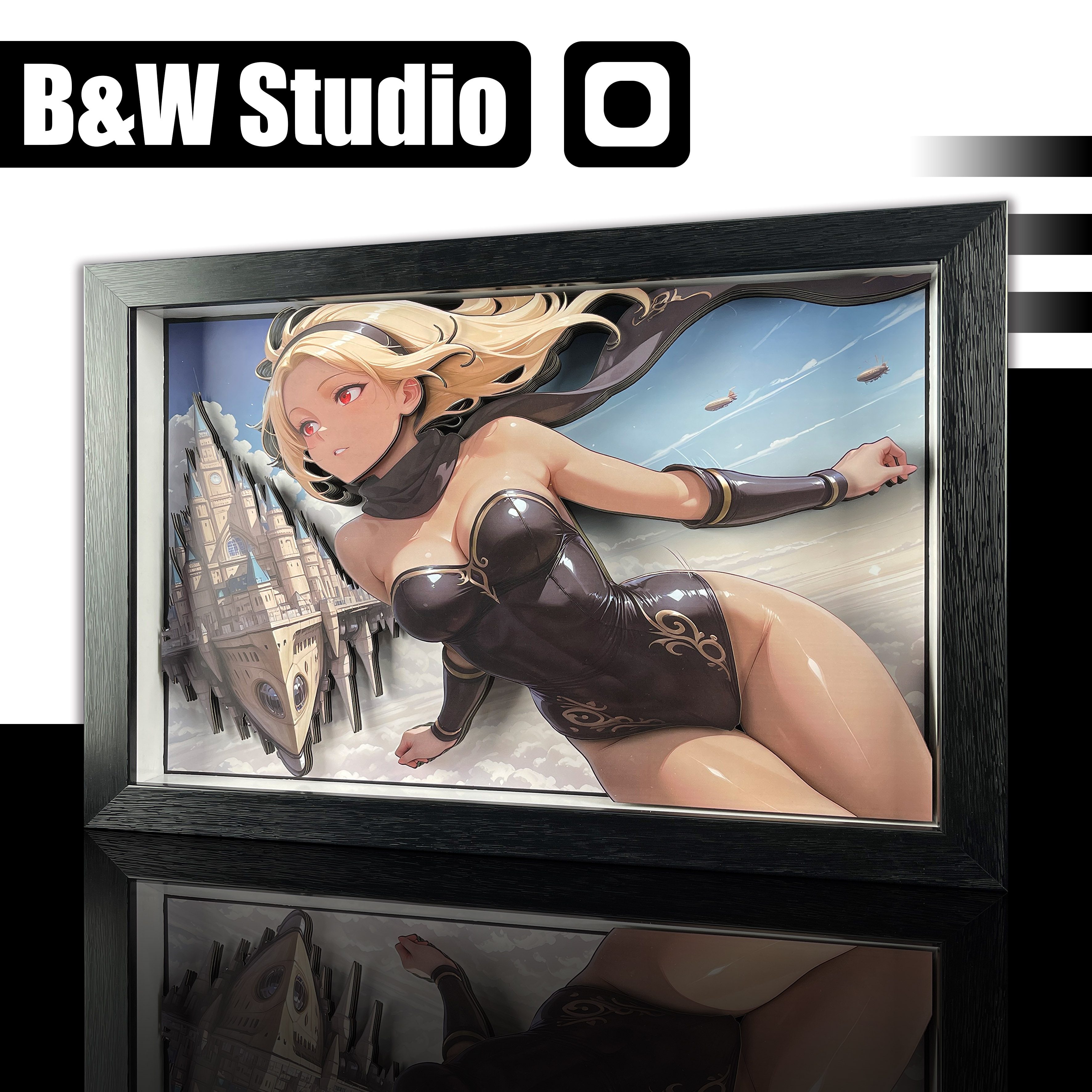 B&W Studio - Gravity Rush Kat 3D Art Panel KKRD-016 & KKRDSlim-016 Painting Scene