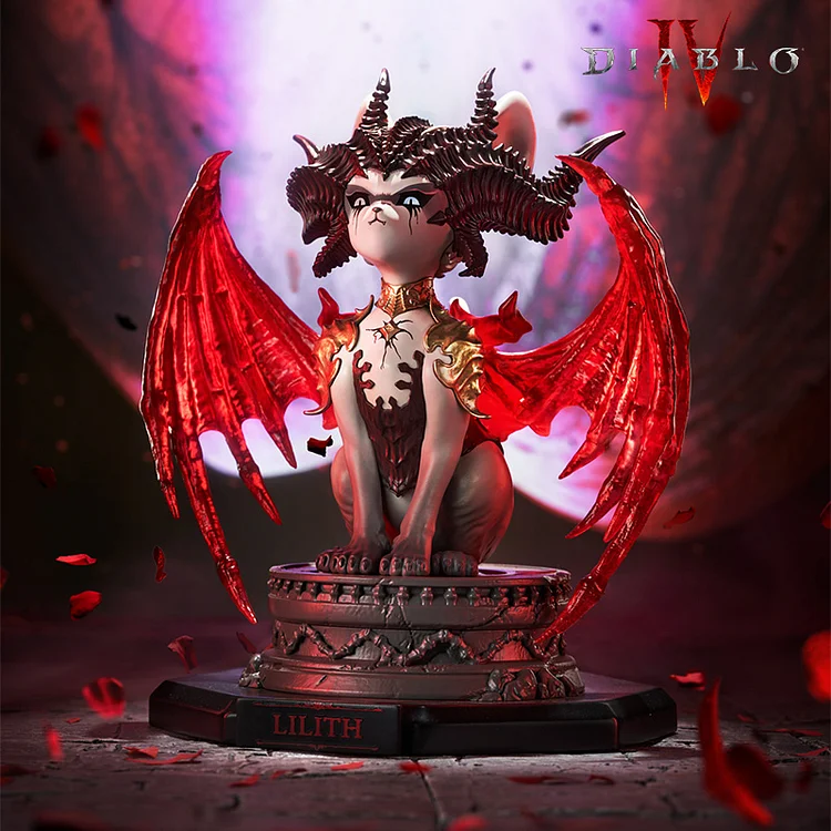 Blizzard Diablo Lilith Meow Light-Up Collectible Figure Statue(GK)
