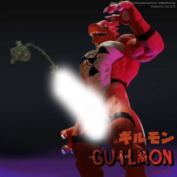 PRE-ORDER Shibadon-Studio - Toilet Series Guilmon –C Digimon Statue(GK) (Adult 18+)