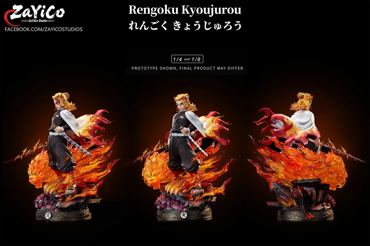 ZaYiCo Studio 1/6 & 1/4 Demon Slayer Rengoku Kyoujurou Statue 