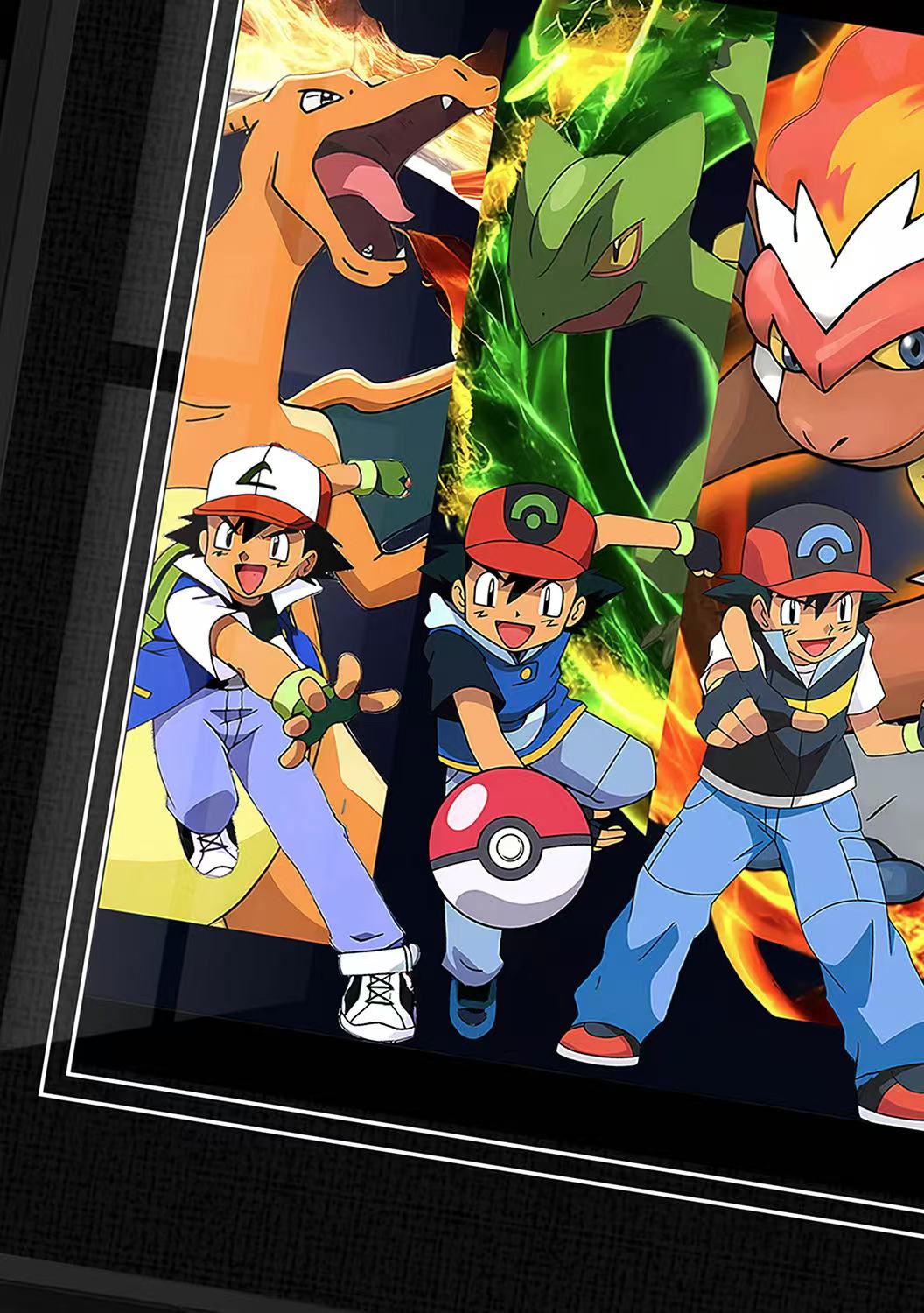 In-stock Qianniao Society's Generations of Ash Ketchum's Ace Pokémon Charizard, Pikachu, and Gyarados Decorative Painting-Statue Master