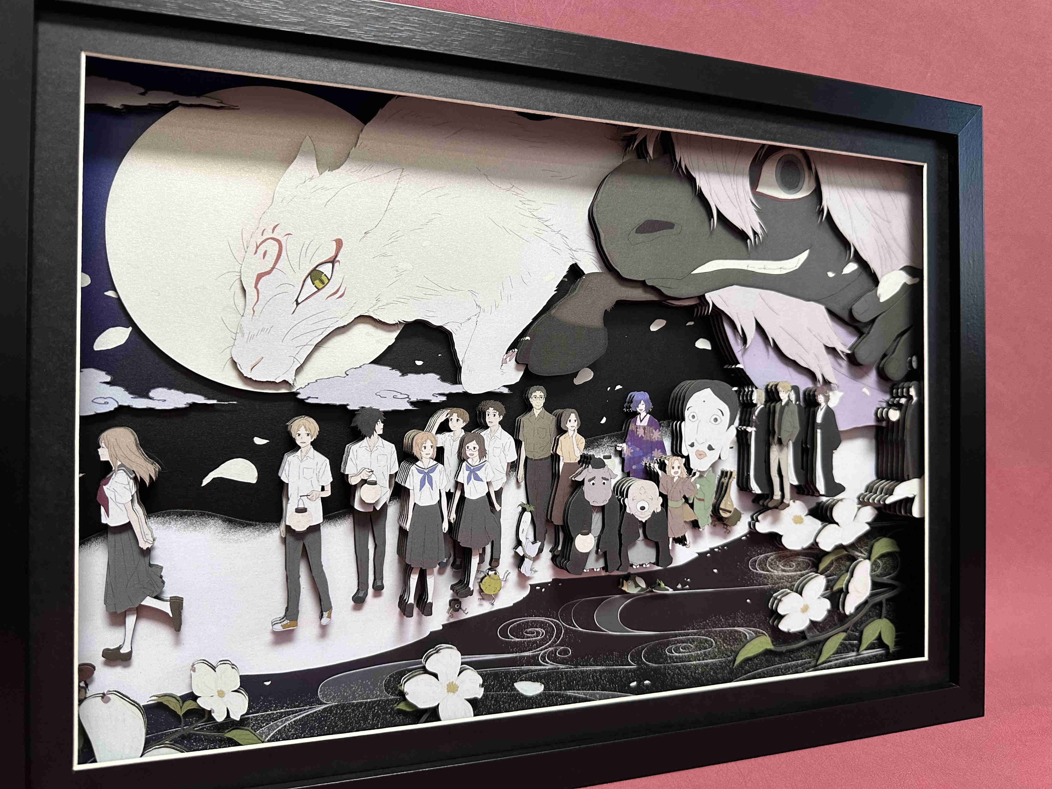 In stock Outo Panda Summer Friends Account Animation 15th Anniversary Commemorative All Members 3D Paper Art Stereoscopic Painting.-Statue Master