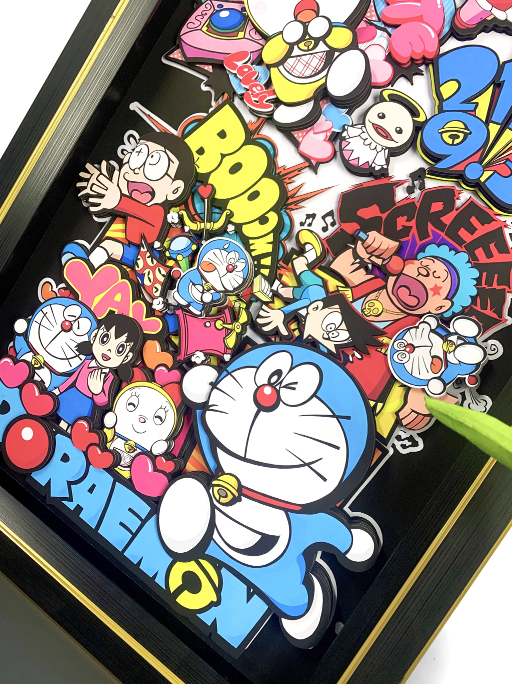 IN-STOCK MOMO Studio Doraemon Dingdang Cat Doraemon 3D Stereoscopic Painting Decoration Wall in Stock-Statue Master