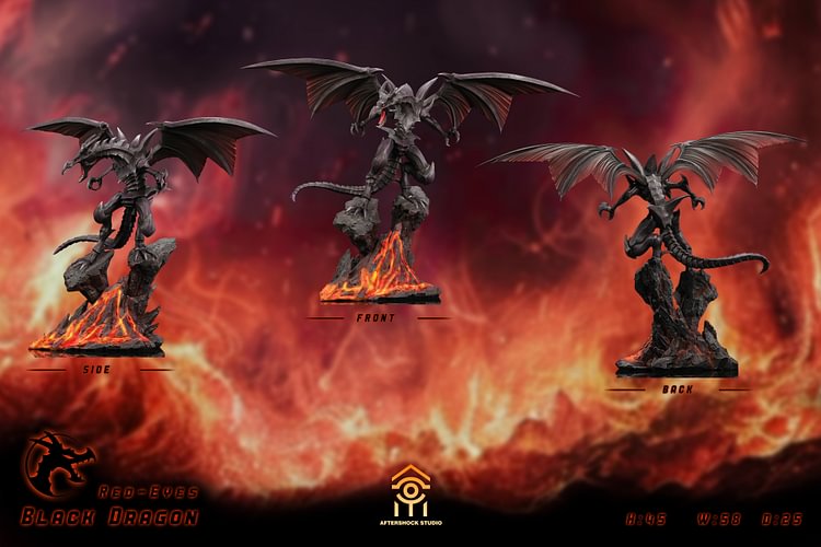 Aftershock Studio - Yu-Gi-Oh Blue-Eyes White Dragon & Red-Eyes Black Dragon Statue(GK)