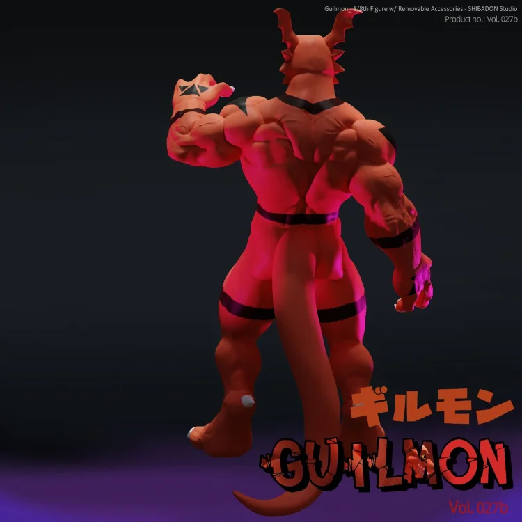 PRE-ORDER Shibadon-Studio - Toilet Series Guilmon –C Digimon Statue(GK) (Adult 18+)