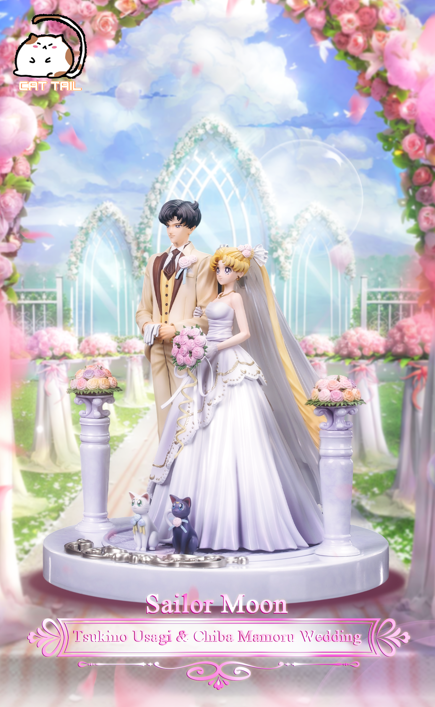 CAT TAIL Studio - Sailor Moon Wedding Couple Series Tsukino Usagi & Mamoru Chiba's Wedding Statue(GK)