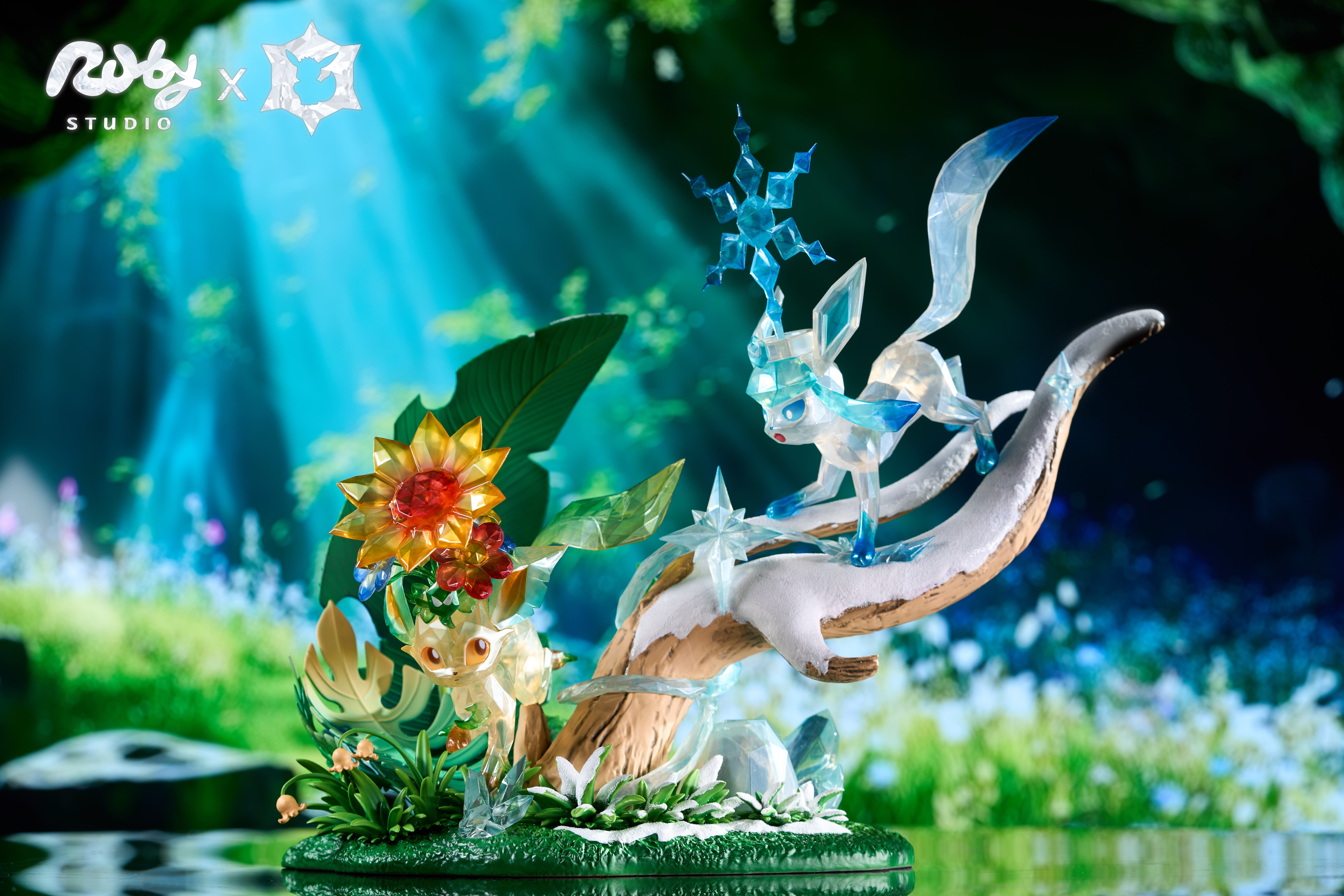 Ruby ​​Studio - Pokémon Terastal Eevee Forest #2 Leafeon & Glaceon Statue(GK)