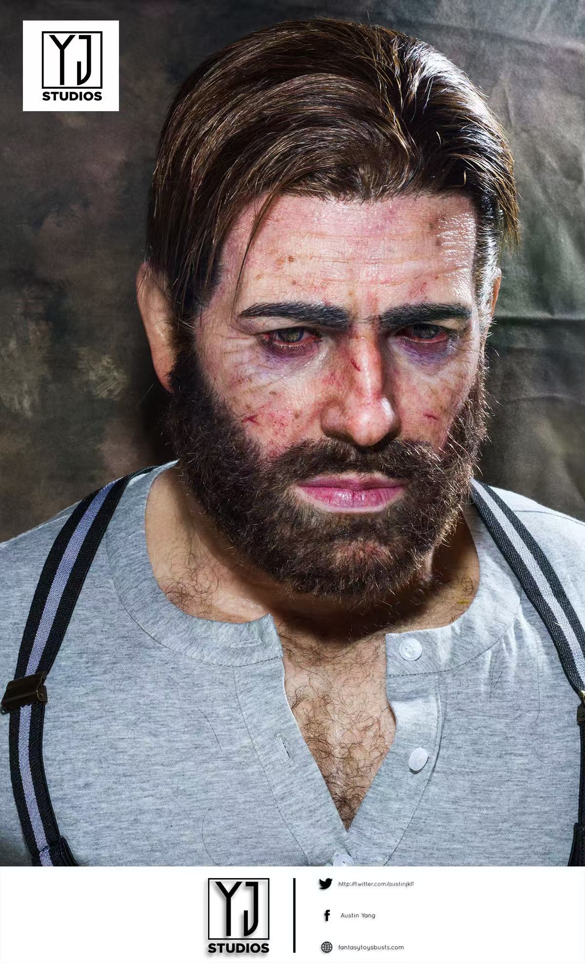 YJ Studio Sick Version Arthur Morgan 1/1 Bust Red Dead Redemption
