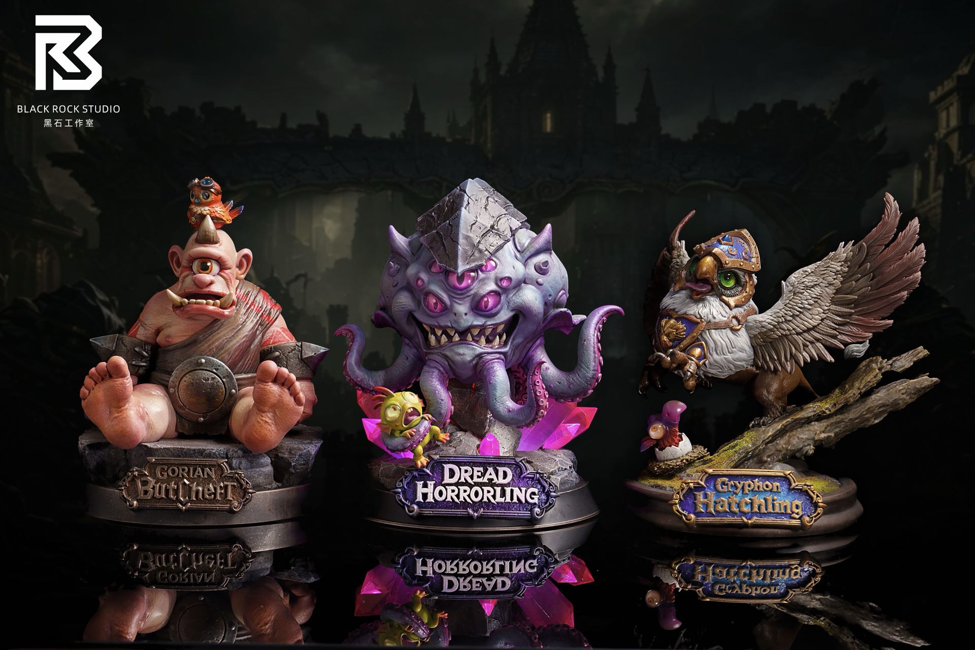 BR Studio Gryphon X Observer X Ogre Chibi Figure World of Warcraft