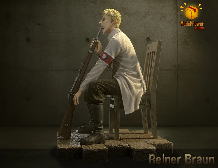 Model Power Studio - Attack on Titan - Reiner Braun swallowing the gun Statue(GK)