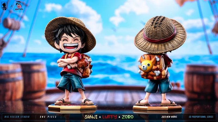 Big Feeler Studio & XOX Studio - ONE PIECE - Q ver Luffy & Sanji & Zoro Statue(GK)
