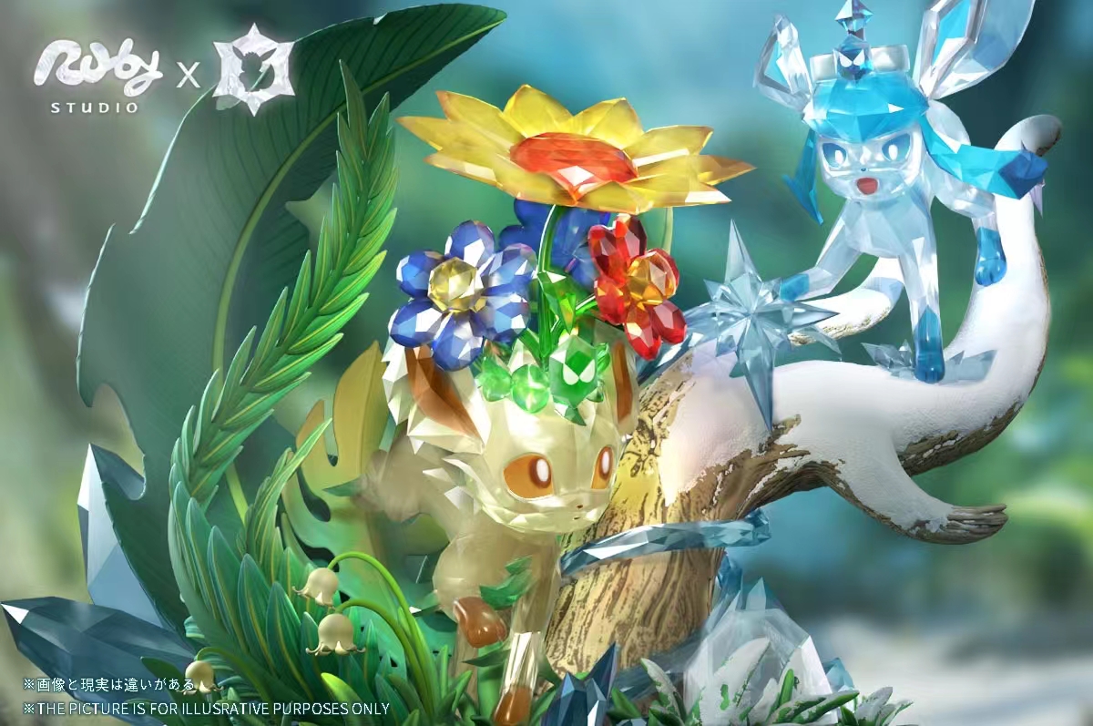 Ruby ​​Studio - Pokémon Terastal Eevee Forest #2 Leafeon & Glaceon Statue(GK)