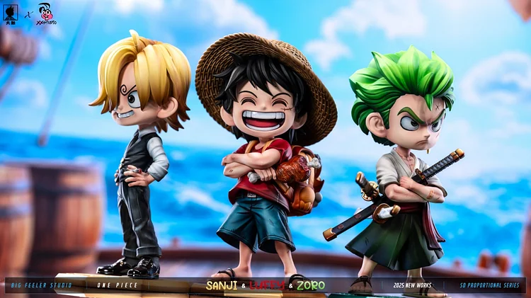 Big Feeler Studio & XOX Studio - ONE PIECE - Q ver Luffy & Sanji & Zoro Statue(GK)