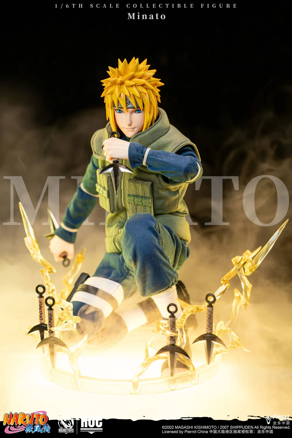 ROCKETTOYS Studio - Naruto Shippuden Minato Namikaze Yellow Flash Ver. Action Figure ROC-016  Licensed