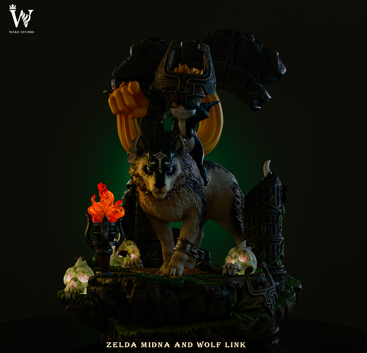 Wake Studio - The Legend of Zelda Wolf link and Epona 1/4 Statue(GK)