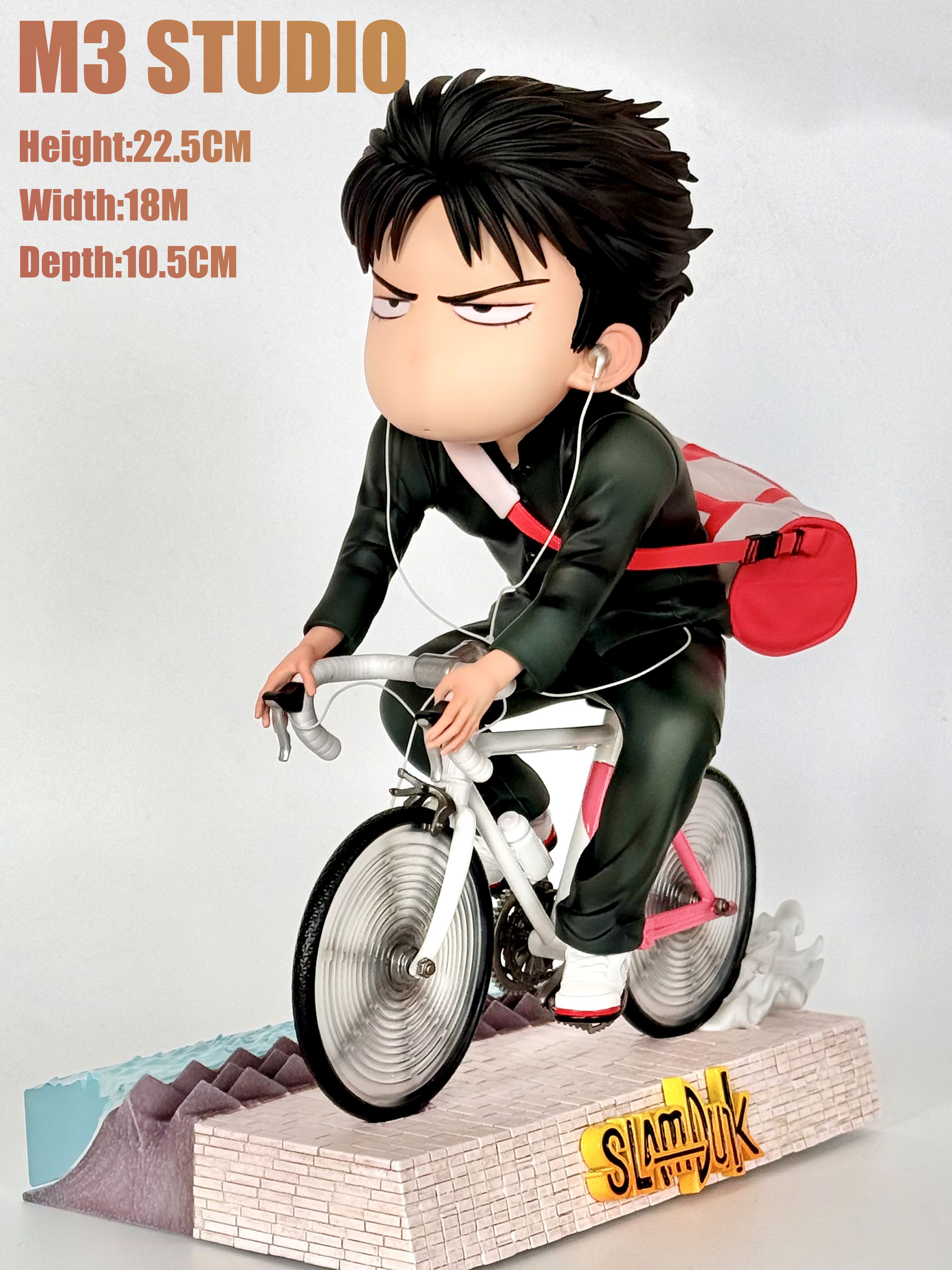 Pre-order M3 Q-version Slam Dunk Himekawa Kaede Bicycle 2.0 School Uniform GK Handmade Statue Model