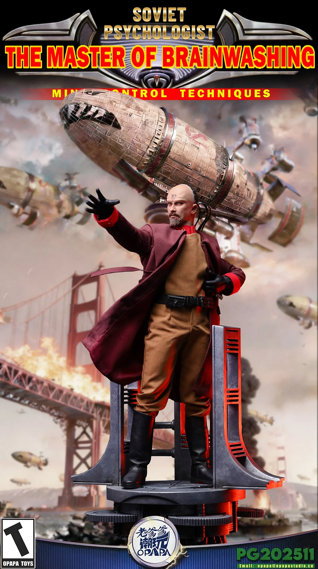 OPAPA TOYS Yuri-A Soviet Psychologist Figure & Yuri(Psychologist)'s Aircraft Vehicle Lightable Statue