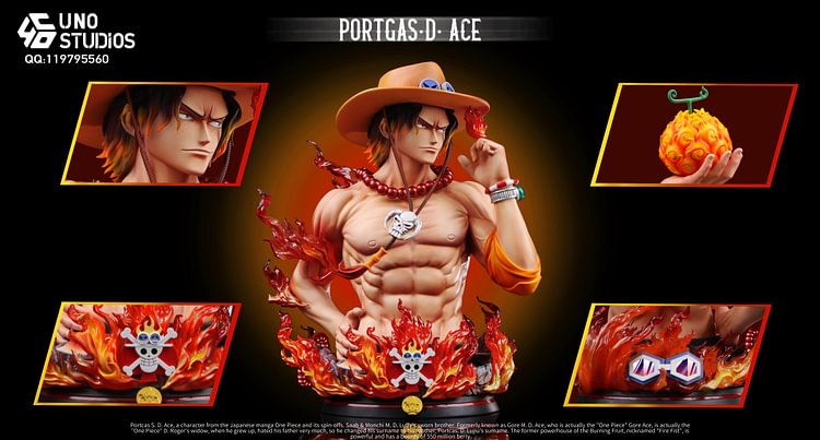 UNO Studio - One Piece Portgas D. Ace Bust 1/4 Statue(GK)