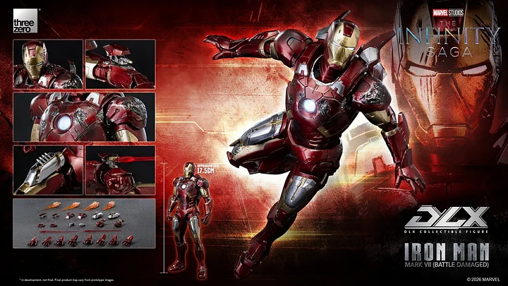 Threezero - Marvel Studios: The Infinity Saga DLX Iron Man Mark 7 (Battle Damaged) 3Z09690C0 Licensed