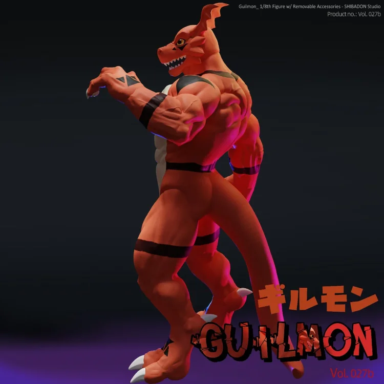 PRE-ORDER Shibadon-Studio - Toilet Series Guilmon –C Digimon Statue(GK) (Adult 18+)