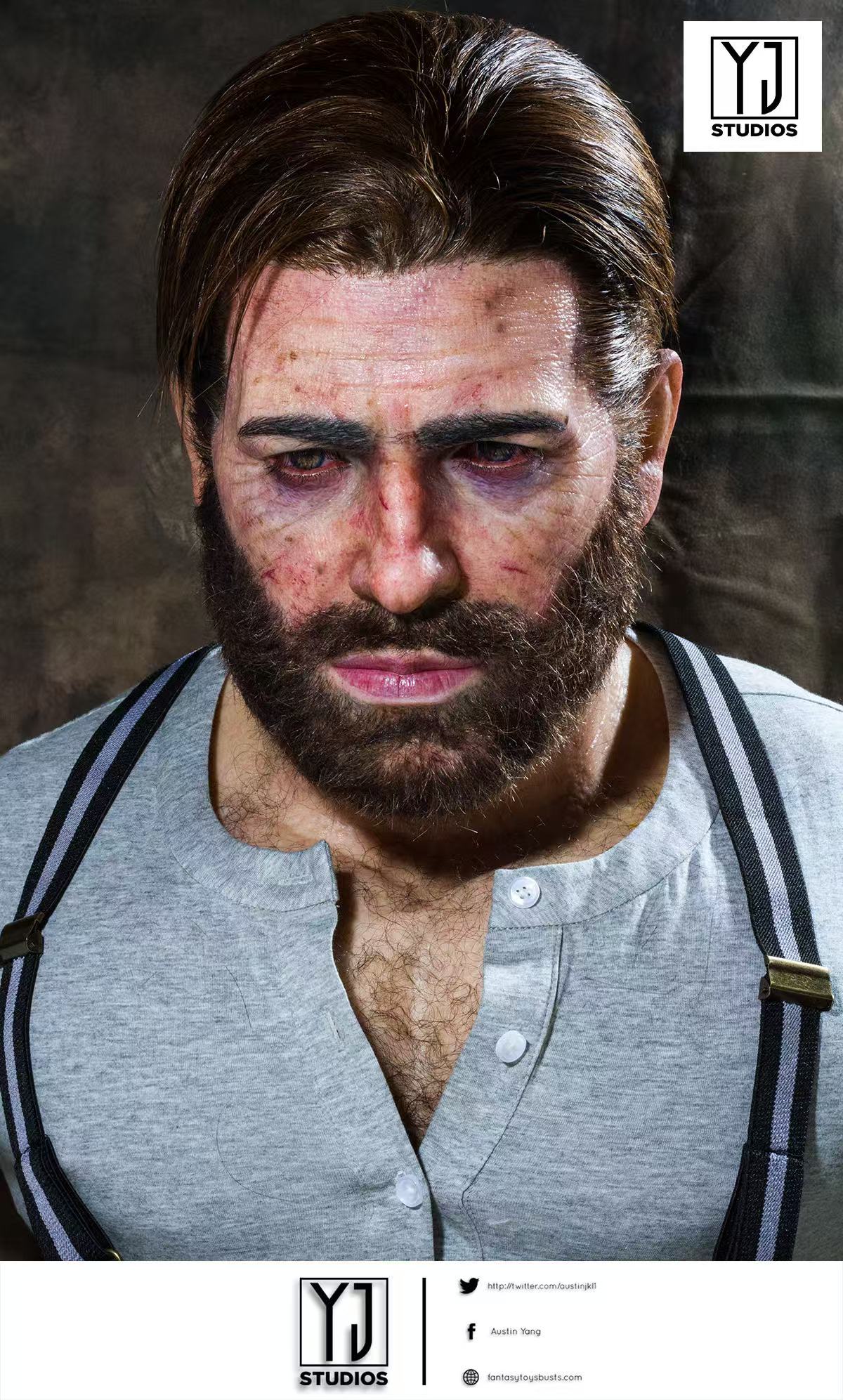 YJ Studio Sick Version Arthur Morgan 1/1 Bust Red Dead Redemption