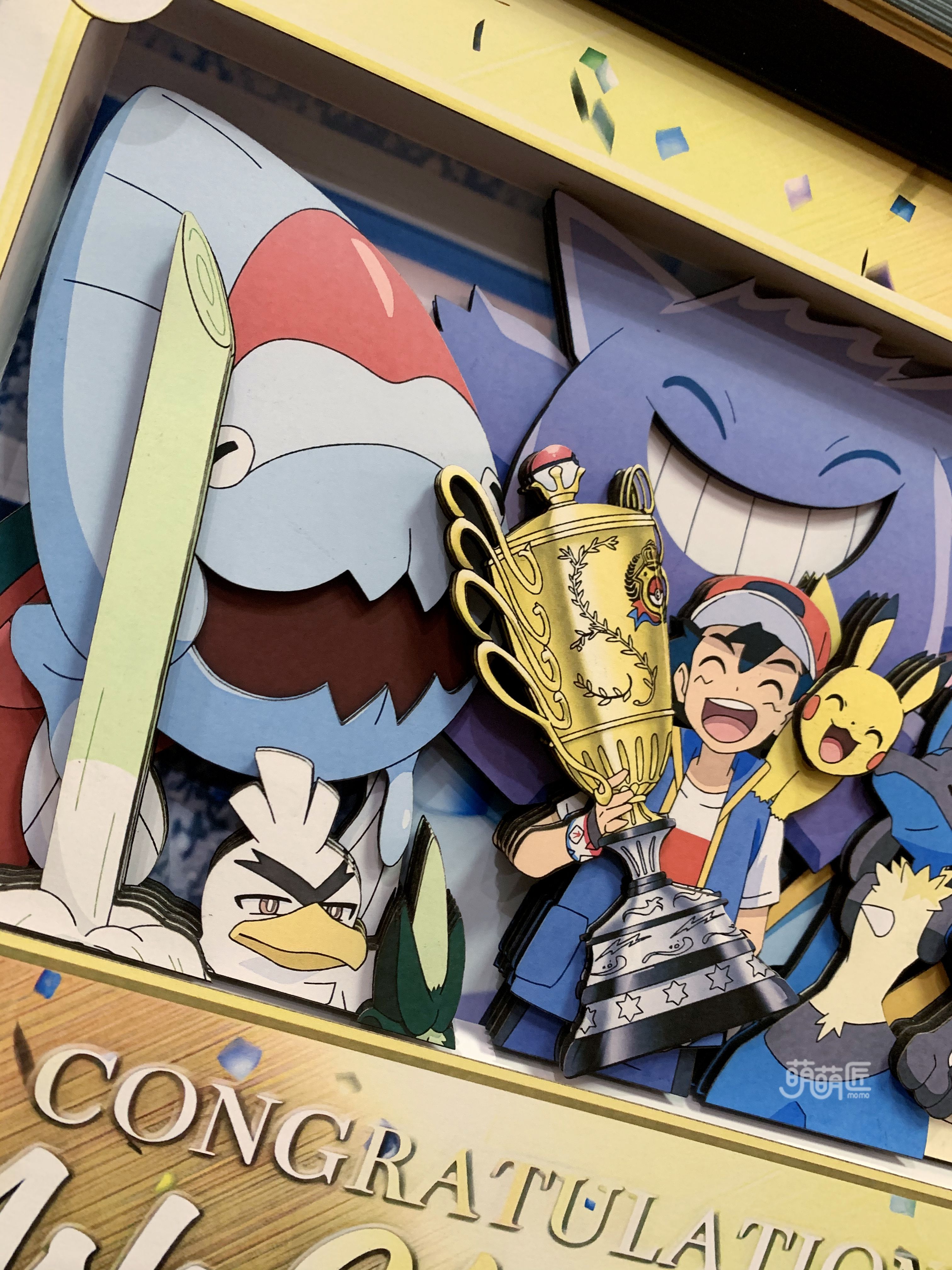 IN-STOCK Momo Studio Xiaozhi Champion Baokemeng Pokemon 3D Animation Stereo Decorative Painting in stock-Statue Master