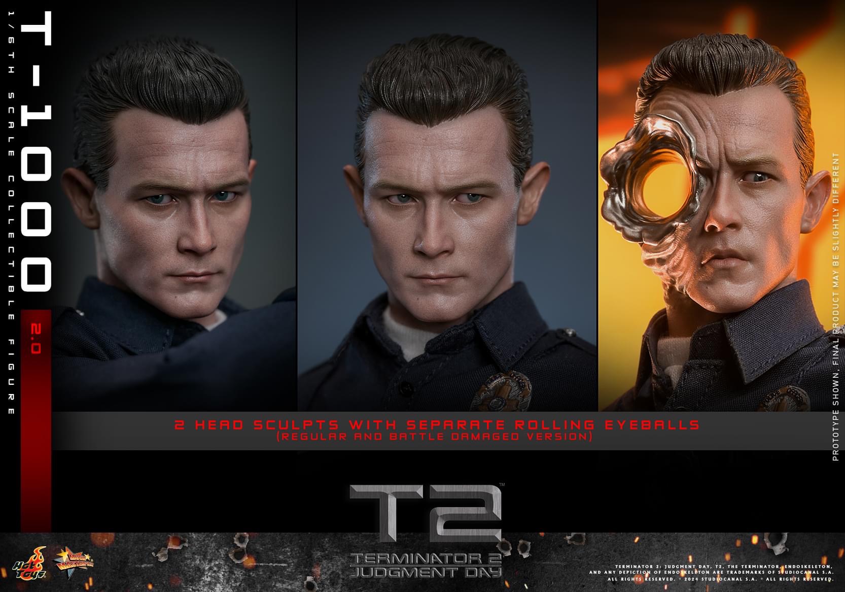 Pre-order HotToys Terminator 2 Judgment Day T-800 2.0 Edition MMS774 Official Statue Model
