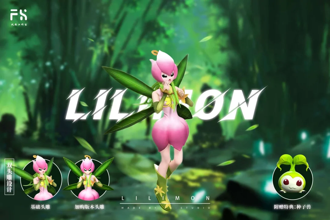 Fh Studio - Digimon - Lilimon & Togemon & Sleeping Tanemon Statue (GK)