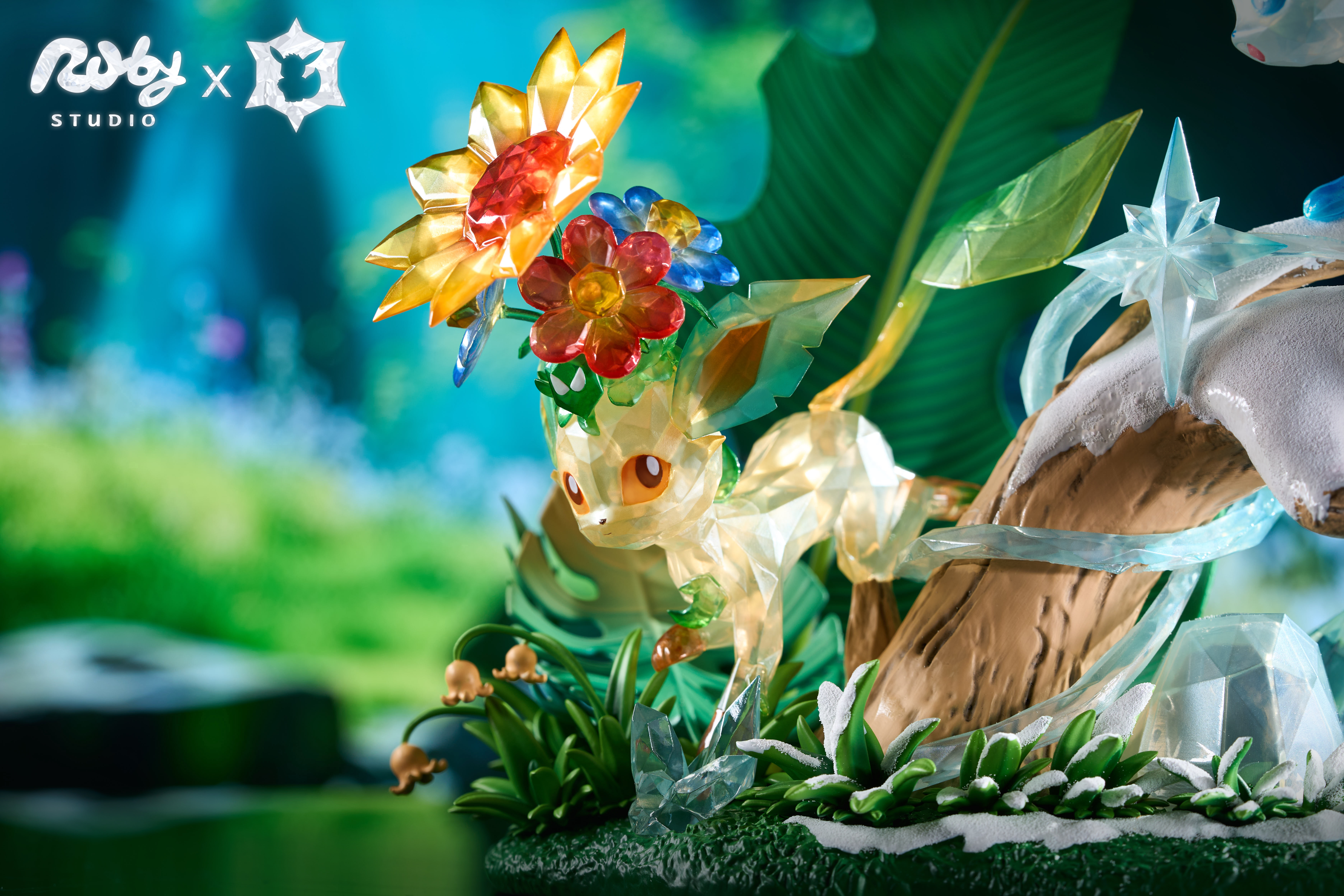 Ruby ​​Studio - Pokémon Terastal Eevee Forest #2 Leafeon & Glaceon Statue(GK)