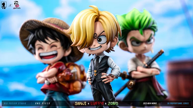Big Feeler Studio & XOX Studio - ONE PIECE - Q ver Luffy & Sanji & Zoro Statue(GK)