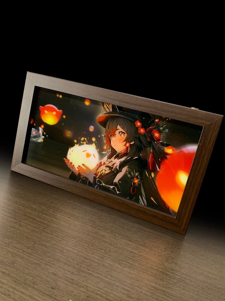 IN-STOCK Mystical Art Studio -  Genshin Impact - 3D Decorative Paint of Light Guide Transformation Hu Tao with LED - Decorative Painting Scene