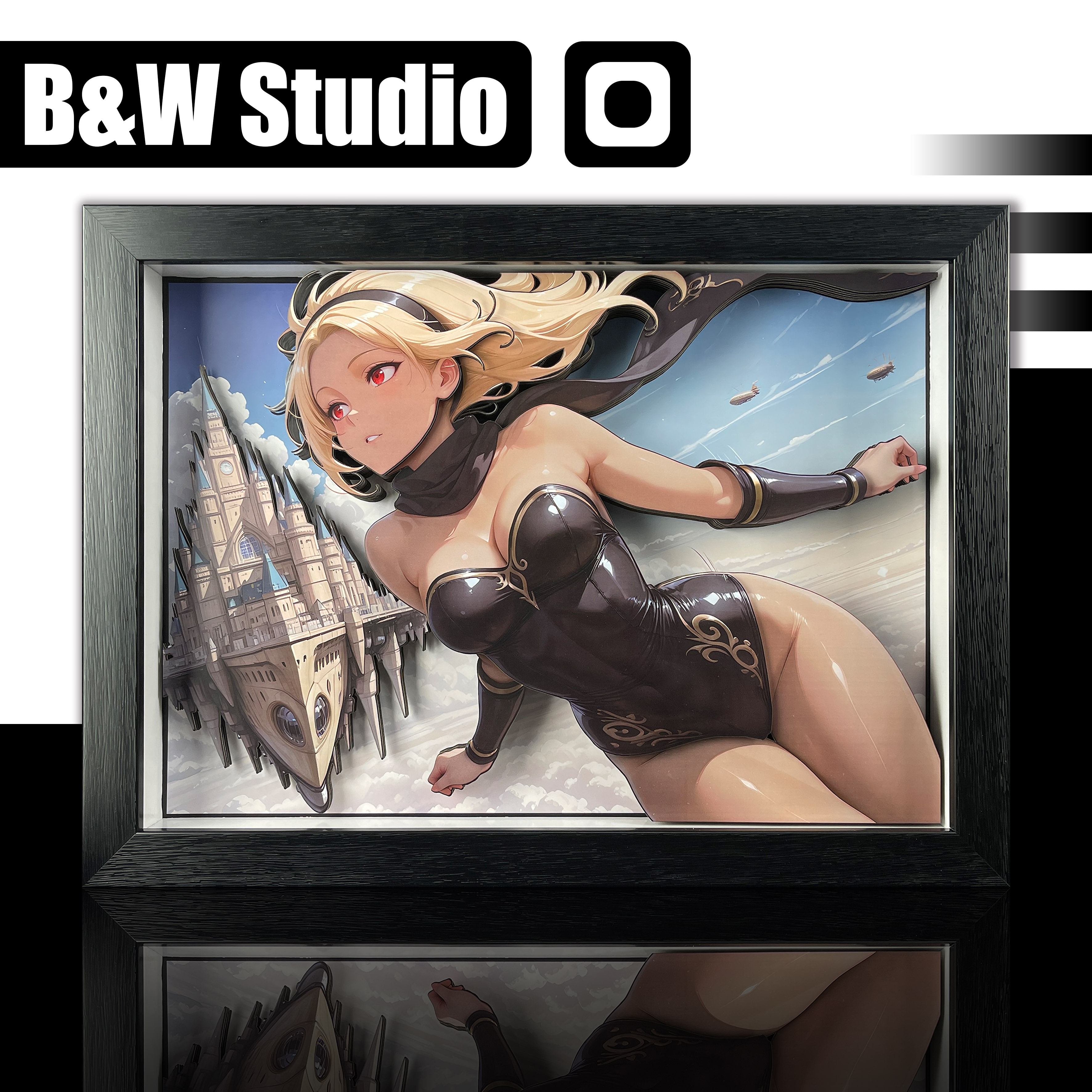 B&W Studio - Gravity Rush Kat 3D Art Panel KKRD-016 & KKRDSlim-016 Painting Scene