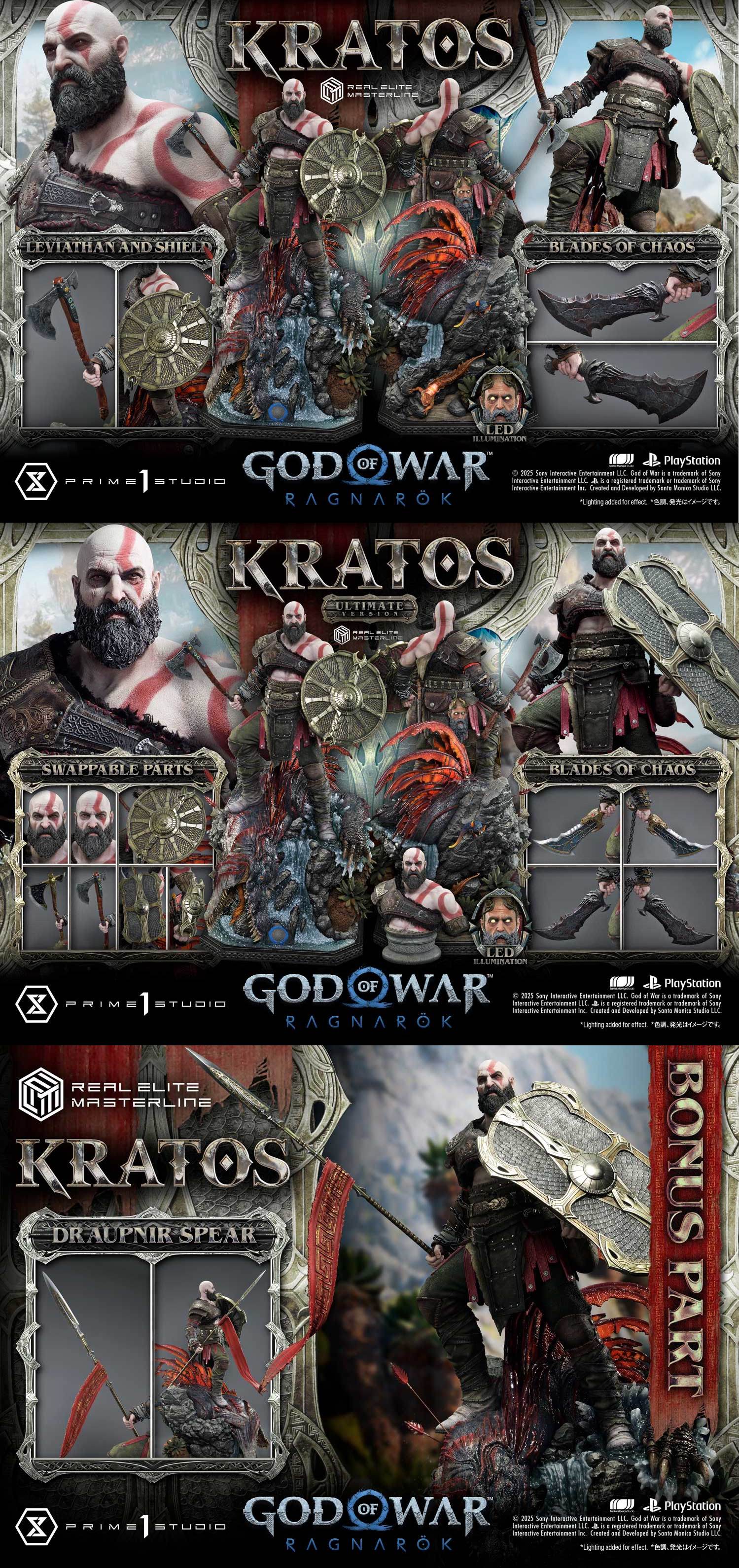 Prime 1 Studio - Real Elite Masterline God of War: Ragnarok Kratos Ultimate Version REMGOW-01 REMGOW-01UT REMGOW-01UTS (Licensed) 1/3 Action Figure-Statue Master