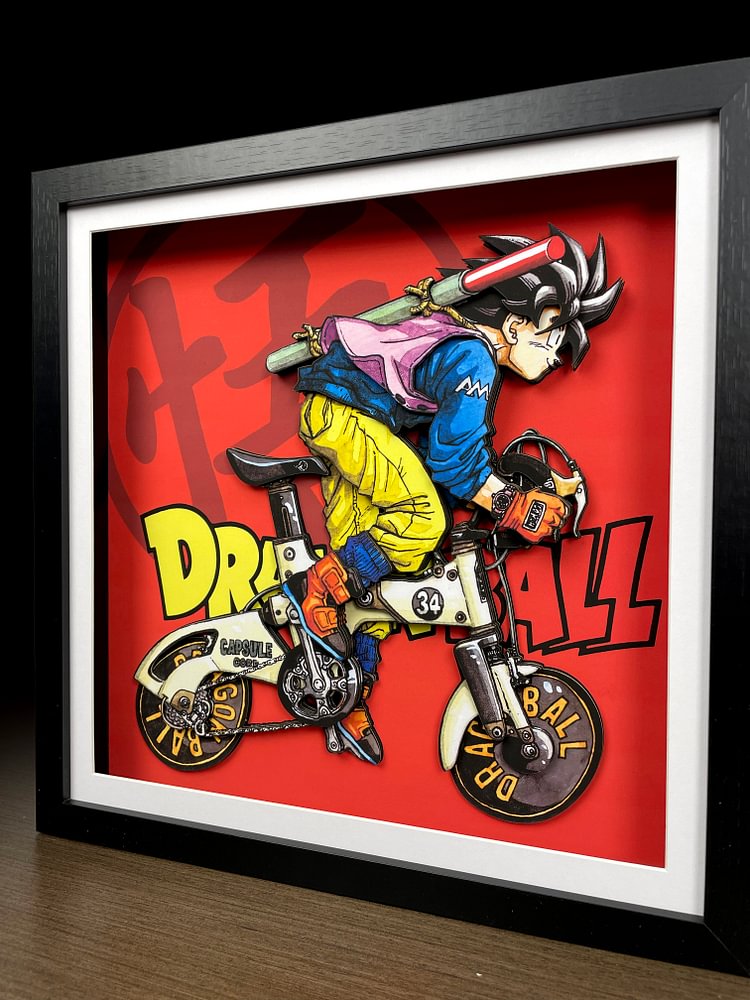 MMJ Studio - Dragon Ball - Decorative Painting of Bicycle Dragon Ball Scene