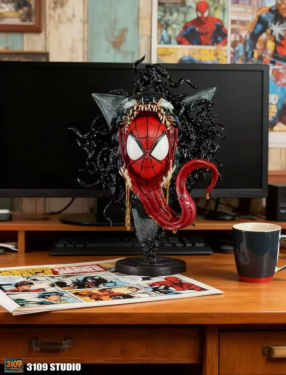3109 Studio - Spider-Man Venom Wall-Mounted Dual Scale Spider-Man Statue 